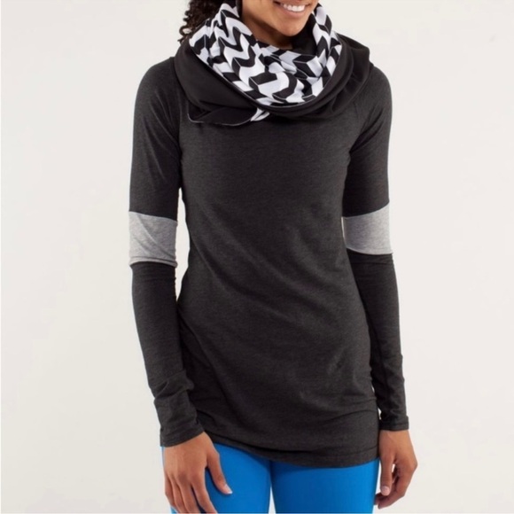 Lululemon Vinyasa Scarf *Luon Light Arrow Chevron White Black / Black - Picture 2 of 11